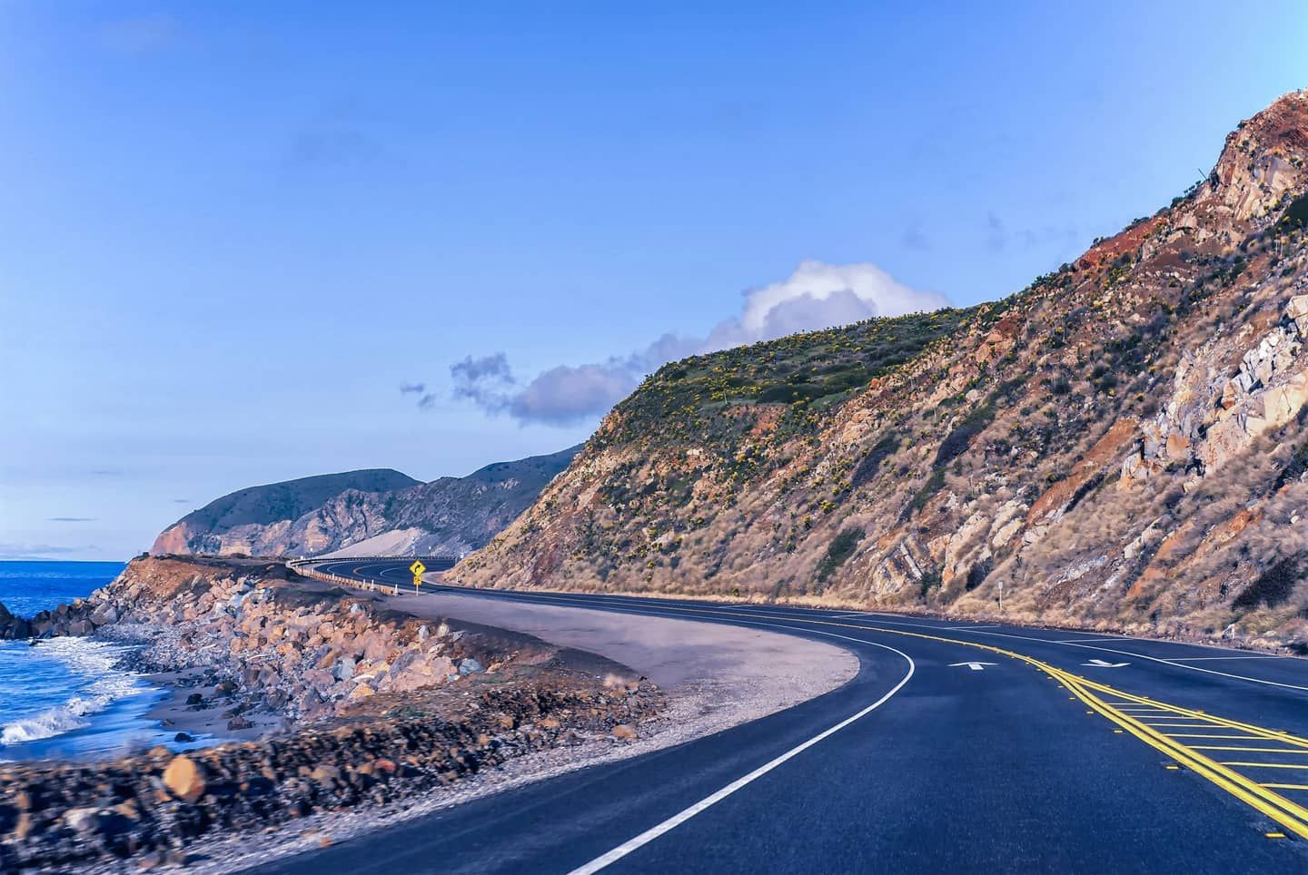 Pacific Coast Highway winding along the California coast